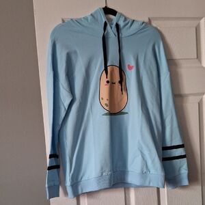 Cute Blue Hoodie with Potato Graphic